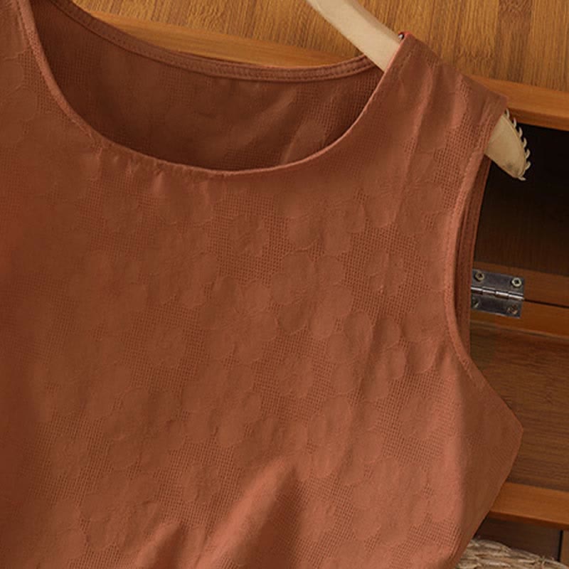Buddha Stones 夏物カジュアルサイドスリットフラワーレディースノースリーブTシャツタンクトップ - image 4