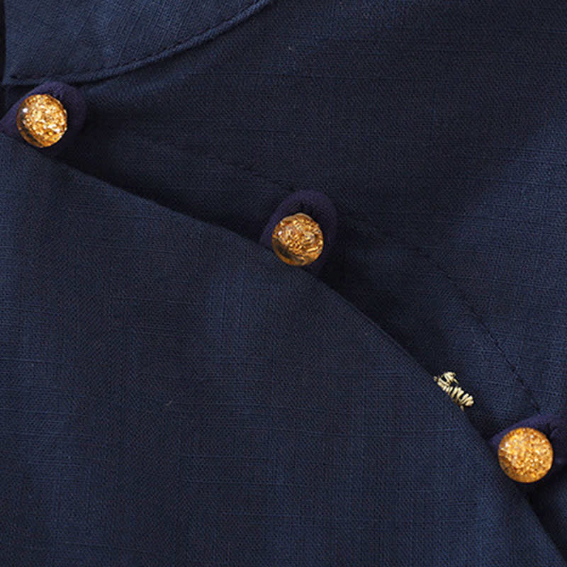 Buddha Stones 夏物 ヴィンテージ 唐風 マンダリンカラー 刺繍入り 小花柄 タンクトップ レディース ノースリーブシャツ - image 12