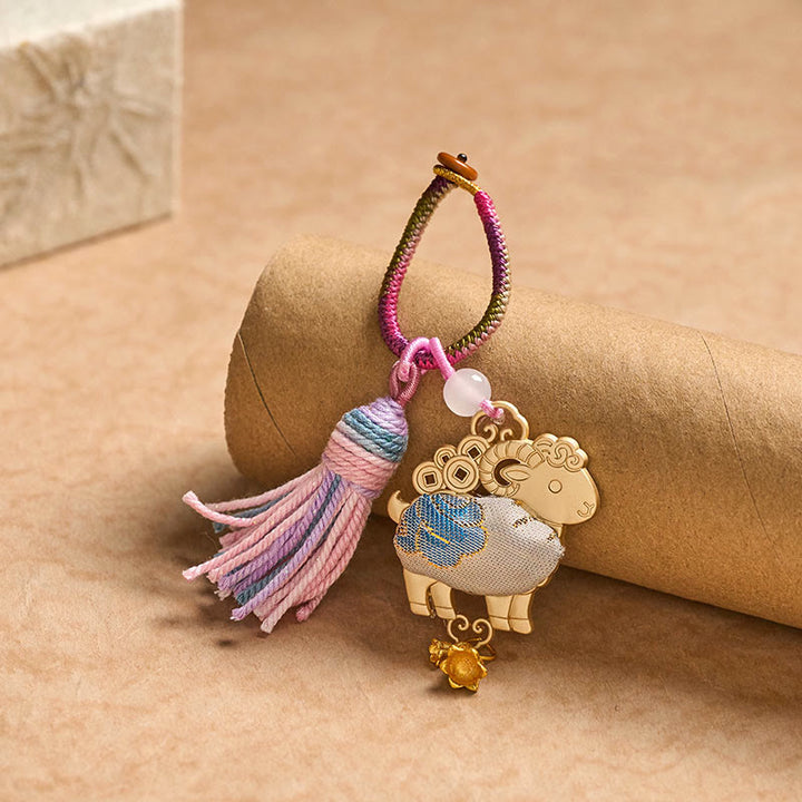 Buddha Stones 宋錦織の手作り中国十二支幸運タッセルキーホルダー - image 3