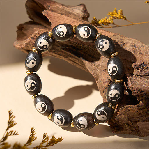 Buddha Stones チベット Dzi ビーズ瑪瑙陰陽シンボル守護ブレスレット - image 10