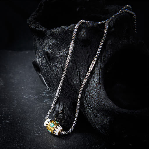 Buddha Stones 銅製エナメル製邪視除けペンダントネックレス - image 2