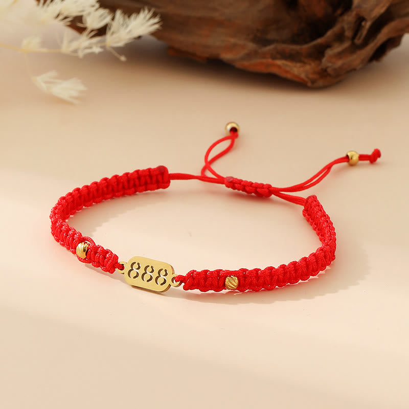 Buddha Stones エンジェルナンバーズ 赤黒編み紐コネクションブレスレット - 888 赤い糸 - image 34