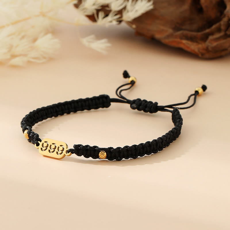 Buddha Stones エンジェルナンバーズ 赤黒編み紐コネクションブレスレット - 999 ブラックストリング - image 39