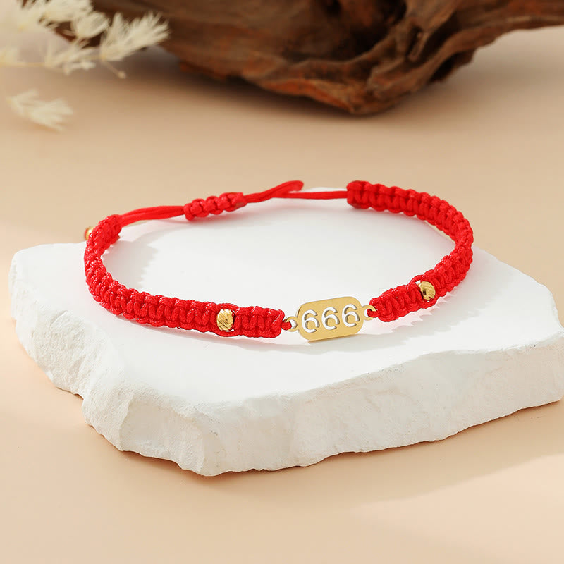 Buddha Stones エンジェルナンバーズ 赤黒編み紐コネクションブレスレット - 666 赤い糸 - image 28