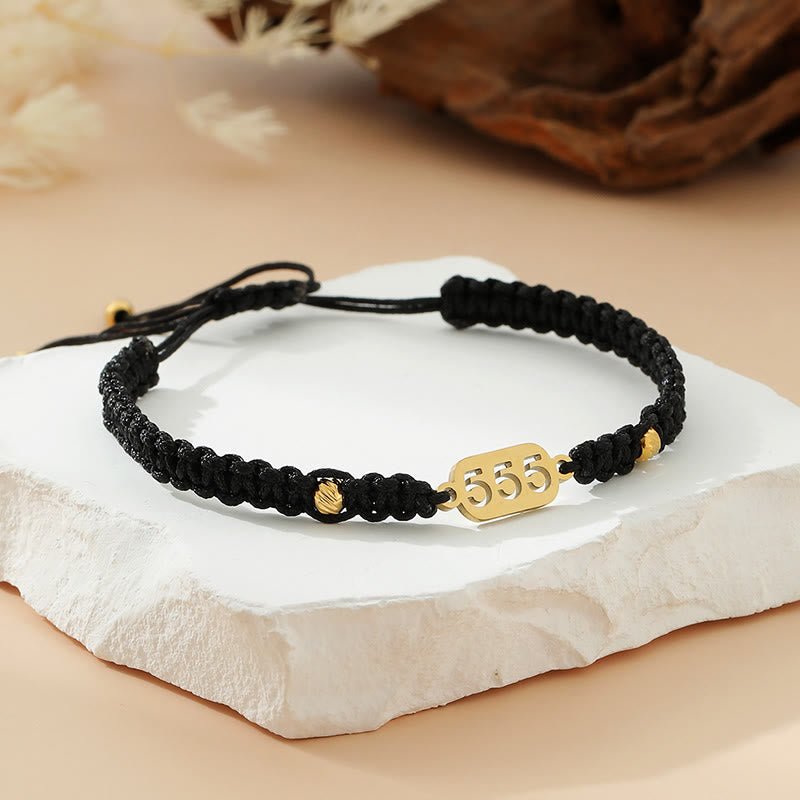 Buddha Stones エンジェルナンバーズ 赤黒編み紐コネクションブレスレット - 555 ブラックストリング - image 26