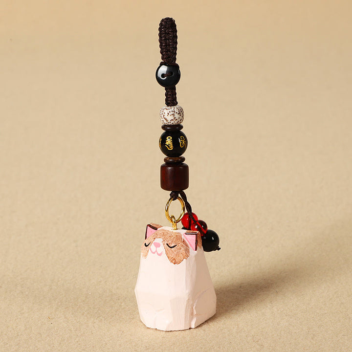 Buddha Stones 手彫りの木製猫オーム・マニ・パドメ・フム平和キーホルダー - ラグドール猫 -オーム・マニ・パドメ・フム - 質感のある天然木（穏やかなエネルギー♥シンプルさ） - image 11