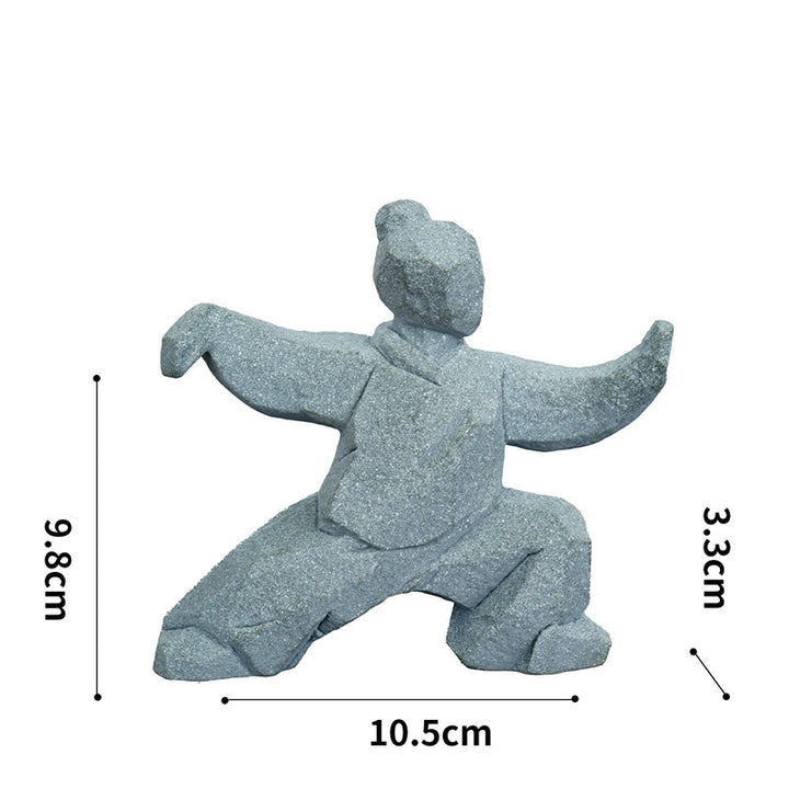 Buddha Stones 樹脂陰陽バランス太極拳フィギュアマインドフルリビング装飾 - 横向きスタンス 10.5 × 3.3 × 9.8 cm - image 1