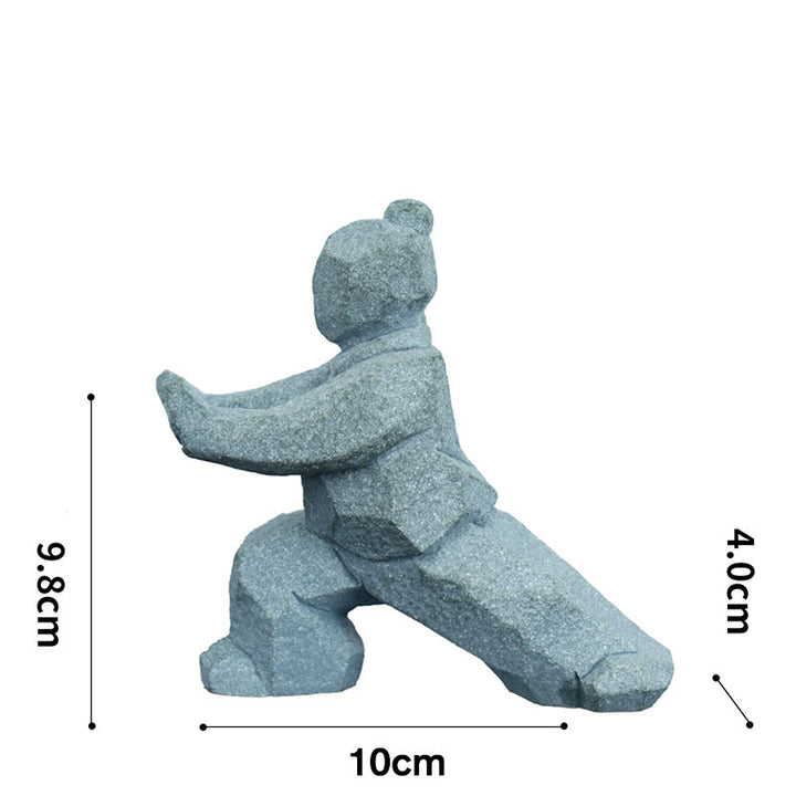 Buddha Stones 樹脂陰陽バランス太極拳フィギュアマインドフルリビング装飾 - スズメの尾を掴む 10 × 4 × 9.8 cm - image 15