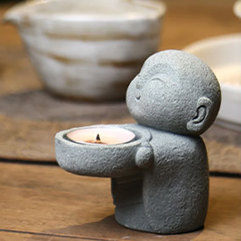 Buddha Stones 樹脂製仏陀静寂キャンドルホルダー像装飾品（キャンドルなし） - image 9