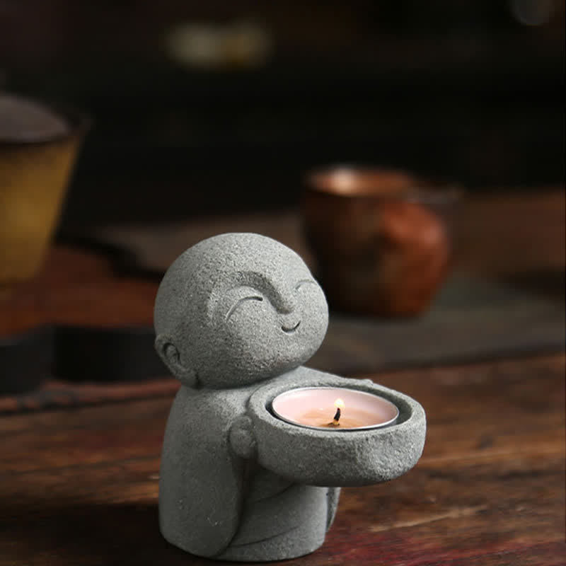 Buddha Stones 樹脂製仏陀静寂キャンドルホルダー像装飾品（キャンドルなし） - image 10