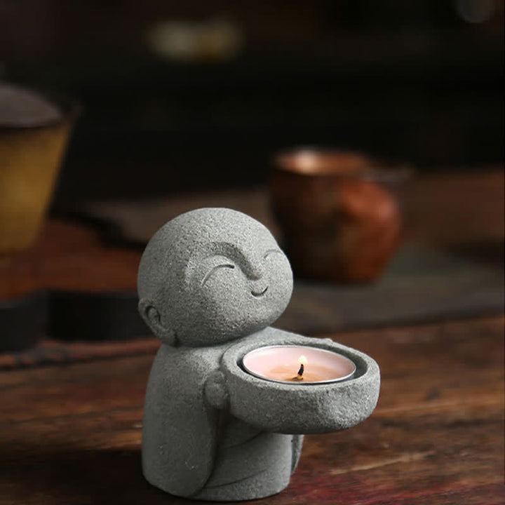 Buddha Stones 樹脂製仏陀静寂キャンドルホルダー像装飾品（キャンドルなし） - image 10