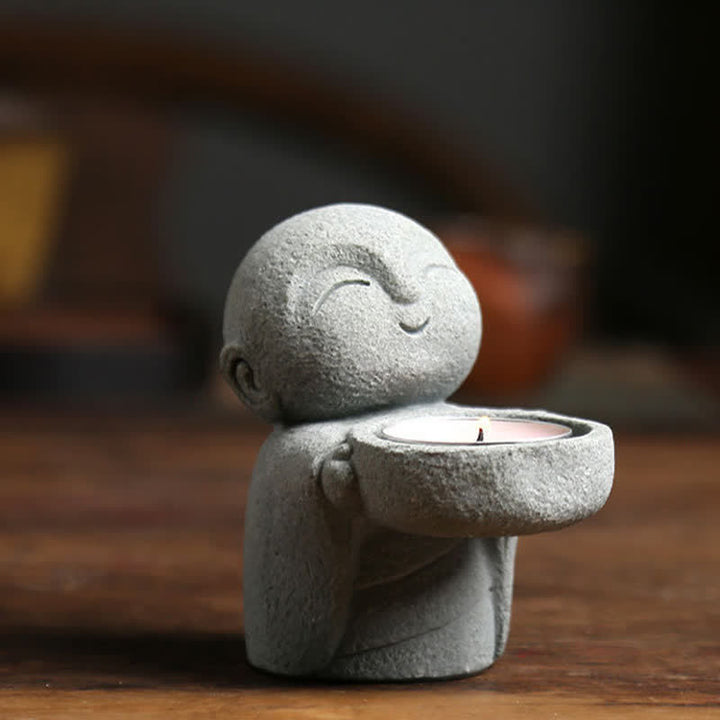 Buddha Stones 樹脂製仏陀静寂キャンドルホルダー像装飾品（キャンドルなし） - image 8