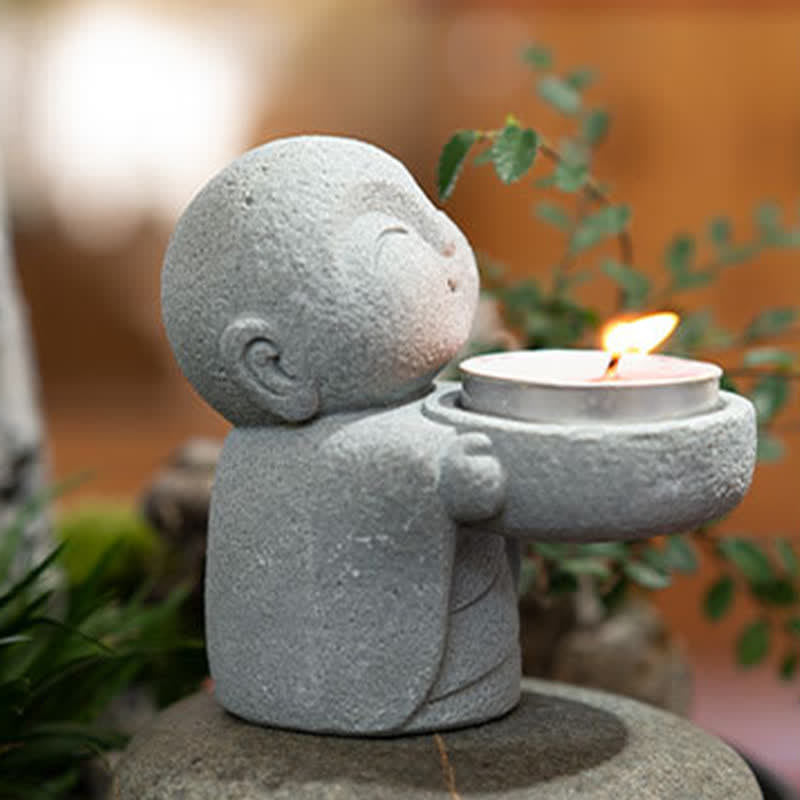 Buddha Stones 樹脂製仏陀静寂キャンドルホルダー像装飾品（キャンドルなし） - image 11