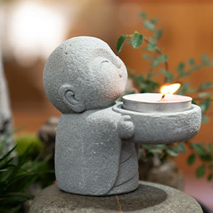 Buddha Stones 樹脂製仏陀静寂キャンドルホルダー像装飾品（キャンドルなし） - image 11