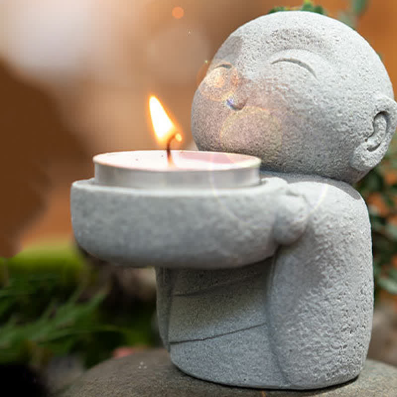 Buddha Stones 樹脂製仏陀静寂キャンドルホルダー像装飾品（キャンドルなし） - image 12