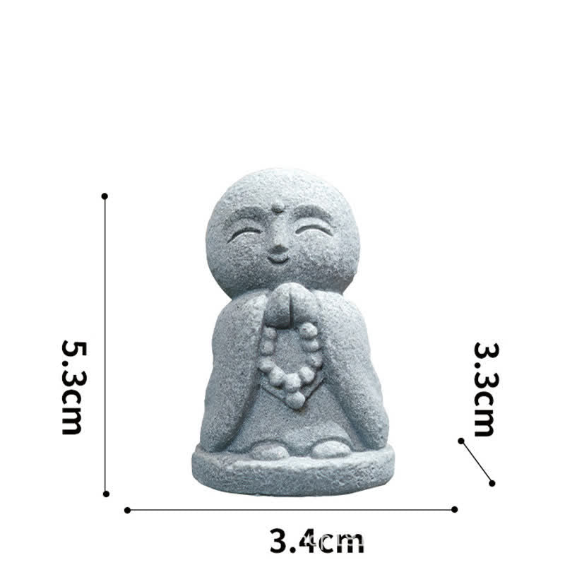 Buddha Stones 樹脂製小型祈祷地蔵仏像 慈悲瞑想像 - 短い数珠 5.3×3.4×3.3cm - image 9