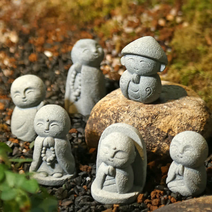 Buddha Stones 樹脂製小型祈祷地蔵仏像 慈悲瞑想像 - image 0