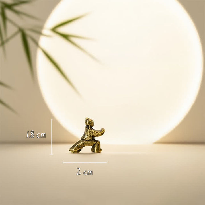 Buddha Stones 銅製ハーモニー 太極拳戦士 ミニ禅装飾フィギュア - ロースタンス 2*1.8cm - image 3