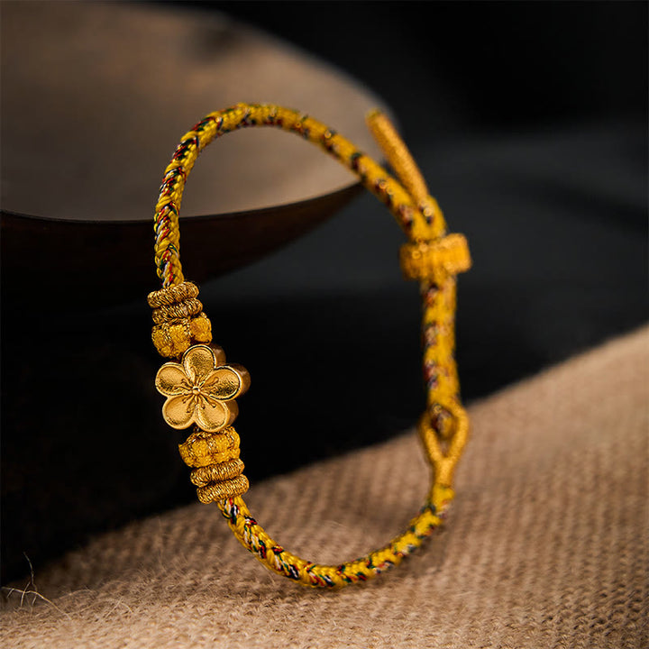 Buddha Stones 黄色の編み込みロープの花の根源を象徴するブレスレット - image 11