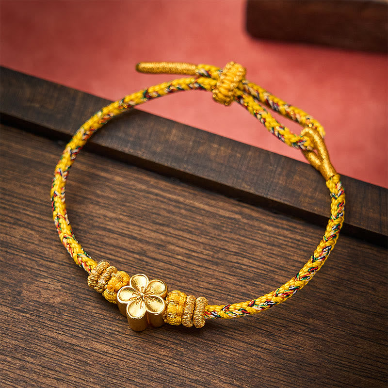 Buddha Stones 黄色の編み込みロープの花の根源を象徴するブレスレット - image 9