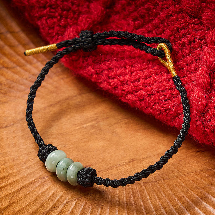 Buddha Stones 手作りの編み込み赤紐と3mmの翡翠ビーズを使った、保護効果のある調節可能なDIYブレスレット - image 19