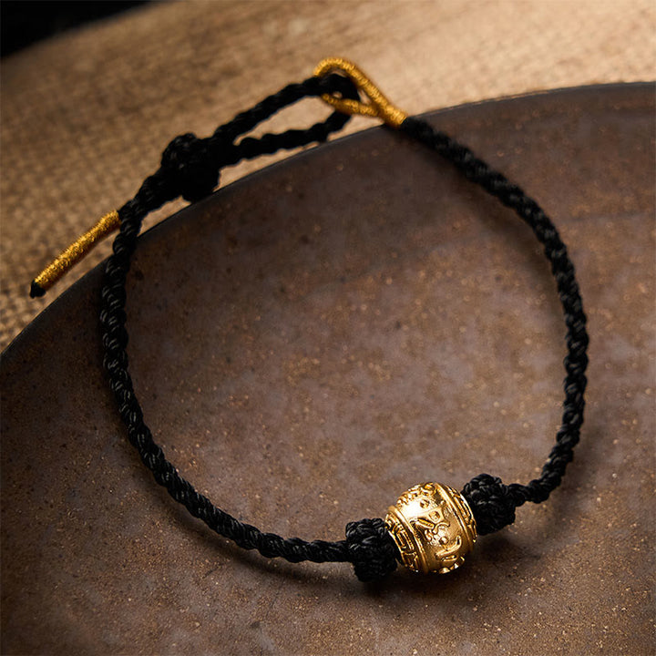 Buddha Stones 手織りの赤紐で作られた、強さを象徴するオーム・マニ・パドメ・フムの調節可能なDIYブレスレット - image 17