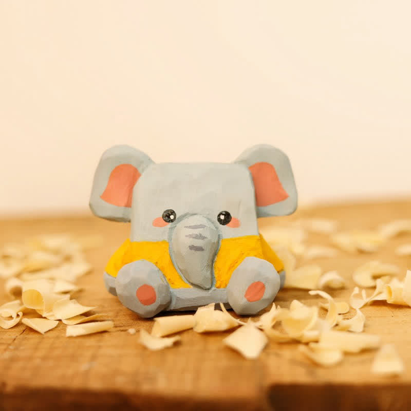 Buddha Stones シナノキ材のかわいい動物の手彫りデスク装飾 - image 9