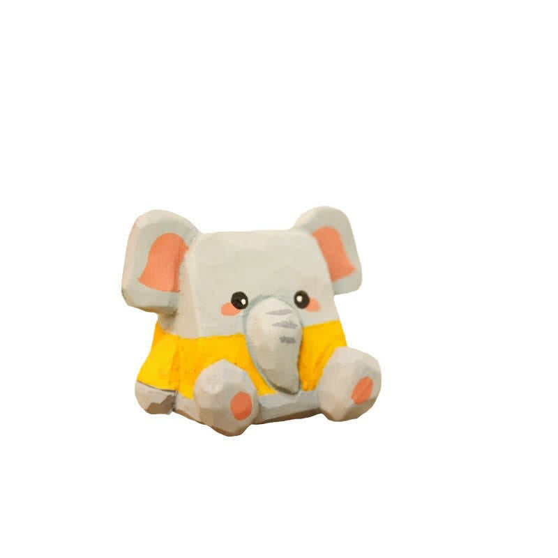 Buddha Stones シナノキ材のかわいい動物の手彫りデスク装飾 - image 10