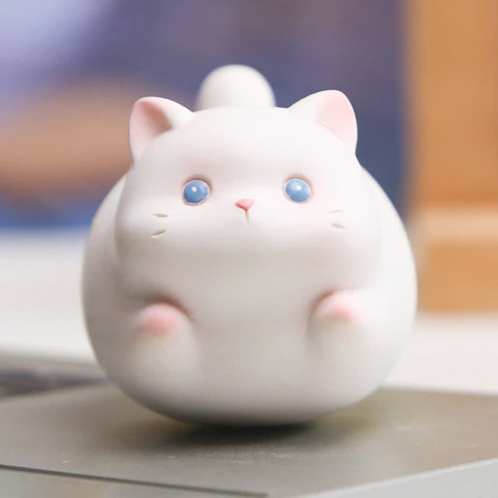 Buddha Stones 樹脂製のかわいいゆらゆら揺れる猫の幸せ漫画動物装飾 - image 8
