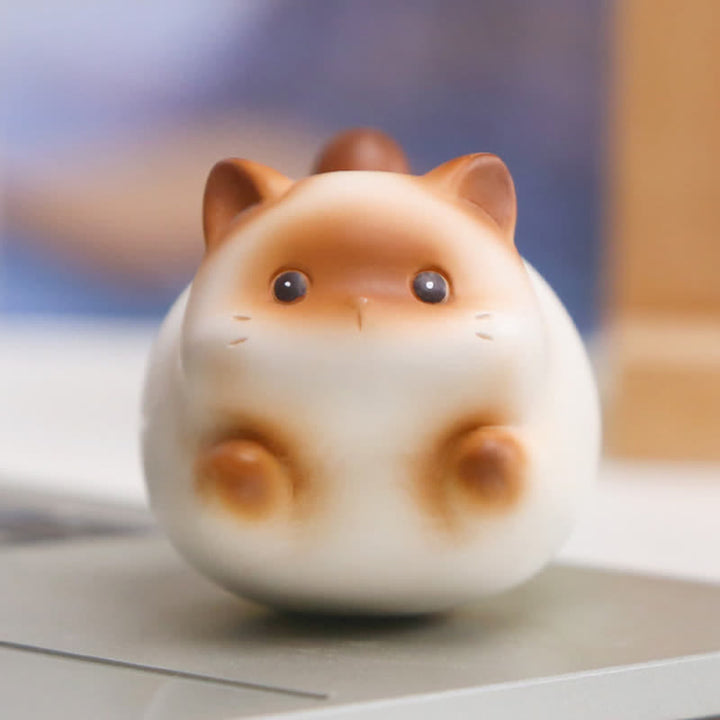Buddha Stones 樹脂製のかわいいゆらゆら揺れる猫の幸せ漫画動物装飾 - image 15