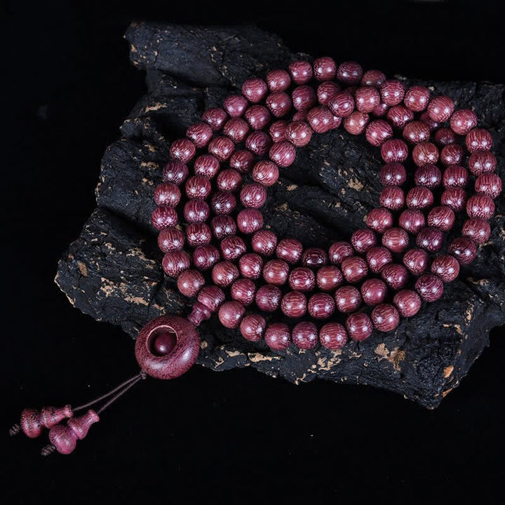 Buddha Stones 天然ペルトギネひょうたん108マーラー数珠 - 丸型バックル - 8mm - image 15