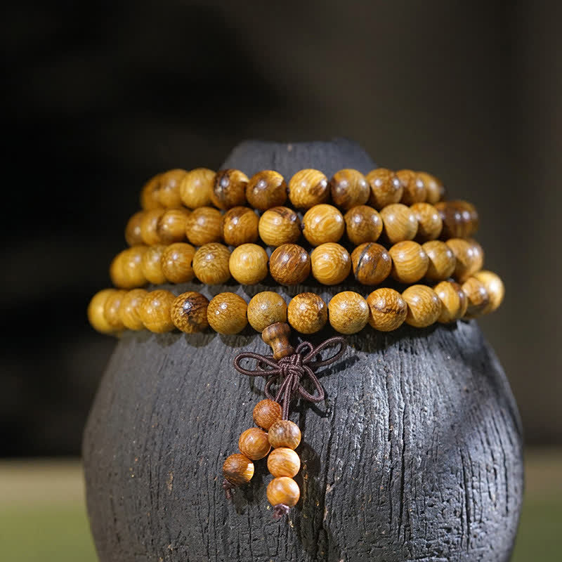 Buddha Stones 天然大理石調ハーモニー108マーラー数珠 - 6mm - image 0