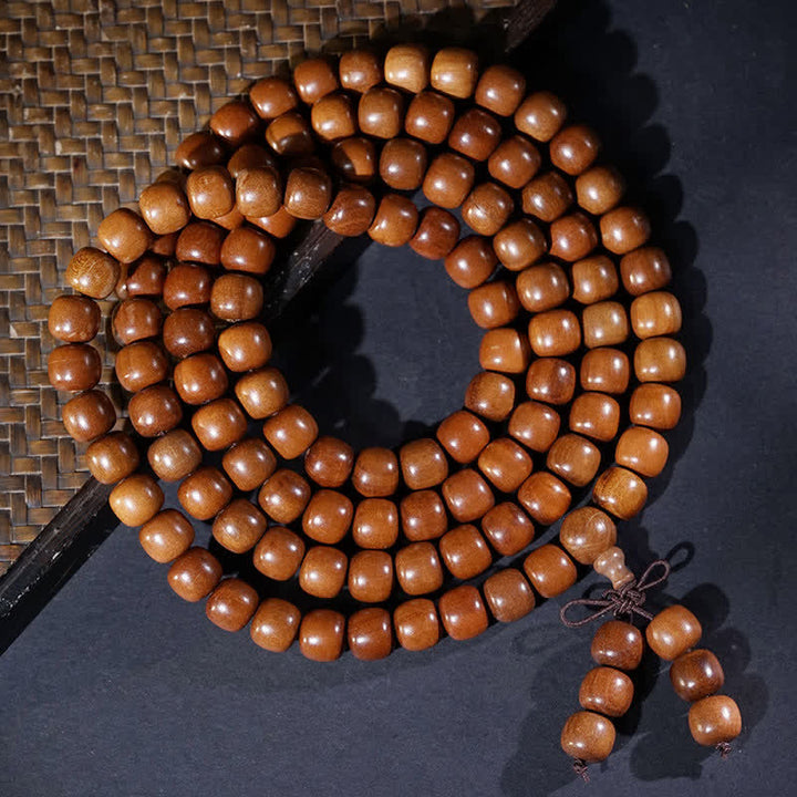 Buddha Stones 天然棗木 108 珠マーラー数珠 - image 4
