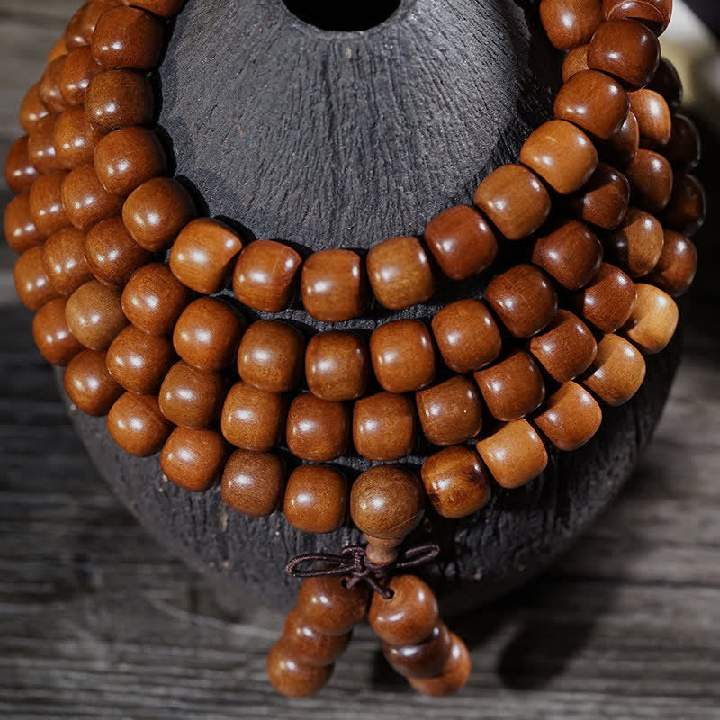 Buddha Stones 天然棗木 108 珠マーラー数珠 - image 3