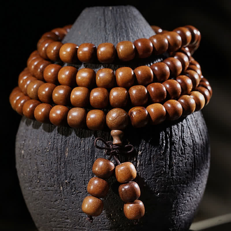 Buddha Stones 天然棗木 108 珠マーラー数珠 - image 2