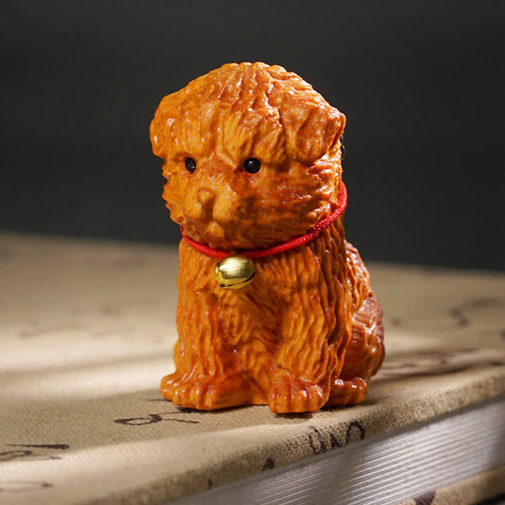 Buddha Stones 白檀の犬 平和 かわいい動物の装飾 - image 1