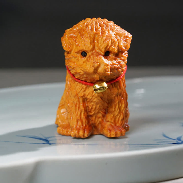 Buddha Stones 白檀の犬 平和 かわいい動物の装飾 - image 2