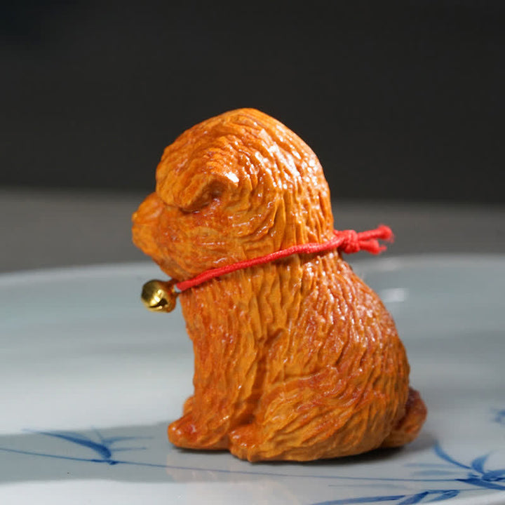 Buddha Stones 白檀の犬 平和 かわいい動物の装飾 - image 4