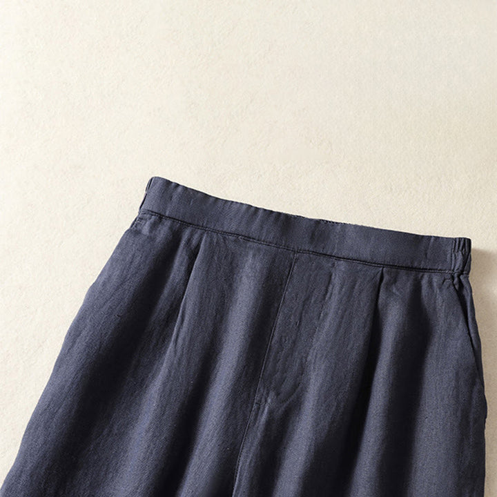 Buddha Stones 春夏カジュアルミニマリスト無地カプリパンツレディースストレートレッグパンツポケット付き - image 14
