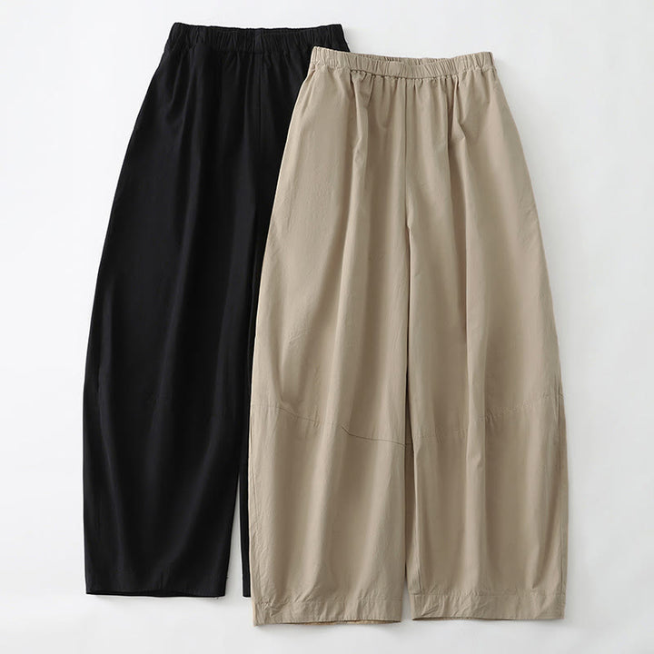 Buddha Stones 夏物カジュアルミニマリスト無地クロップドパンツレディースハーレムパンツ（ポケット付き） - image 10