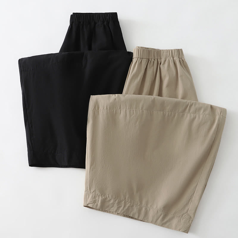 Buddha Stones 夏物カジュアルミニマリスト無地クロップドパンツレディースハーレムパンツ（ポケット付き） - image 11