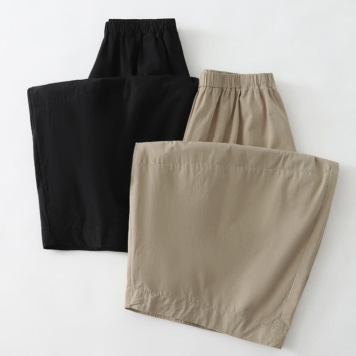 Buddha Stones 夏物カジュアルミニマリスト無地クロップドパンツレディースハーレムパンツ（ポケット付き） - image 11