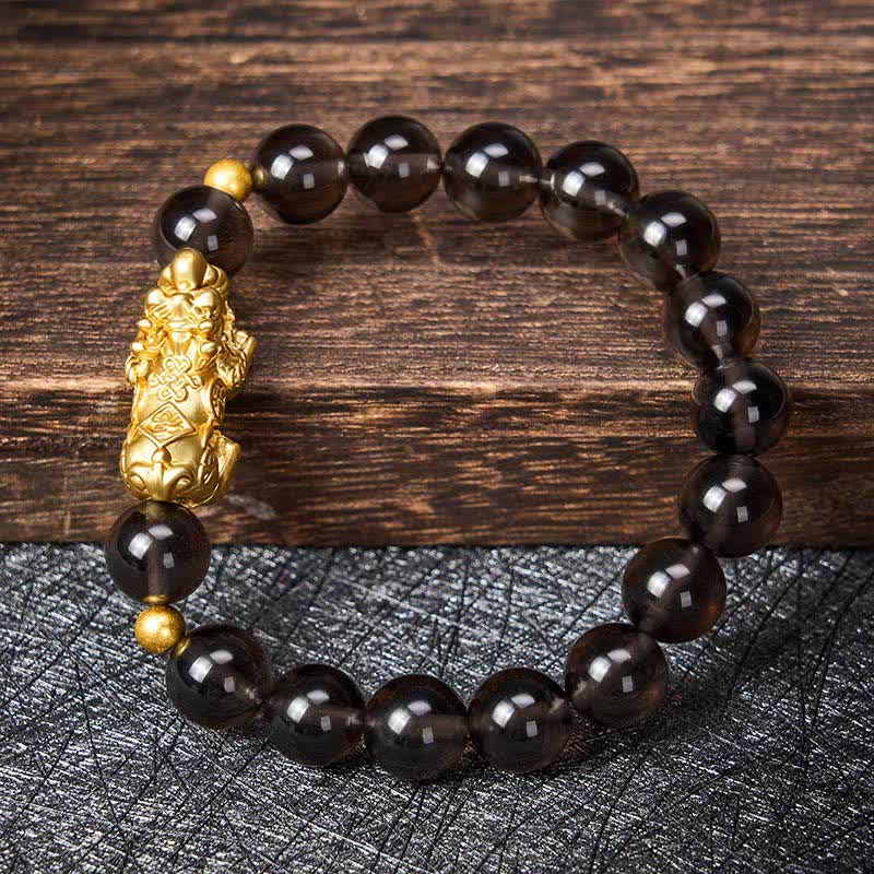 Buddha Stones 貔貅（ひきゅう）氷黒曜石縁起ブレスレット - image 3