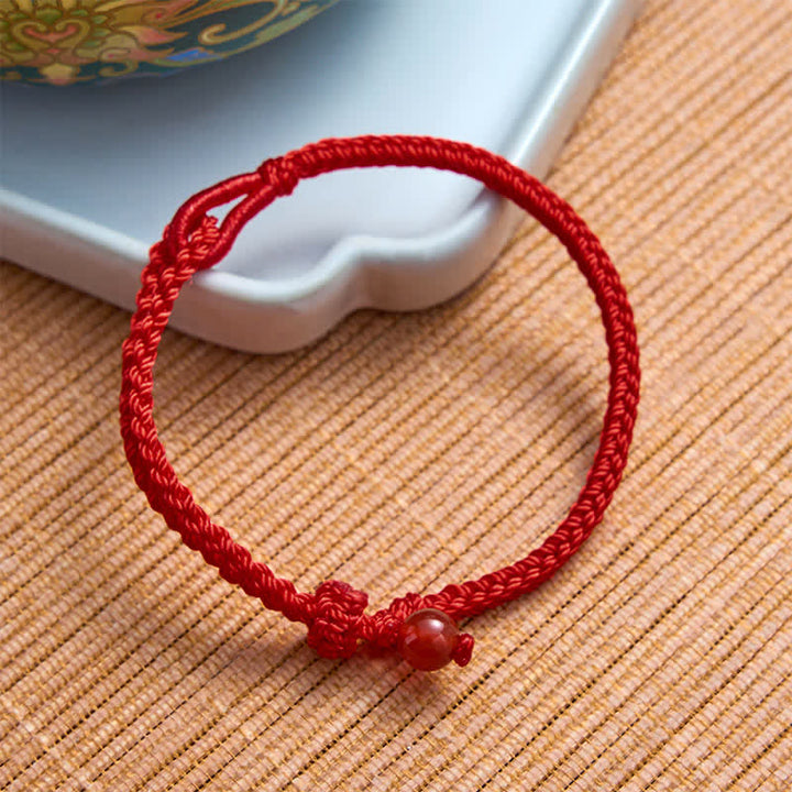 Buddha Stones グリーンアベンチュリンと赤紐のバランスブレスレット - image 18