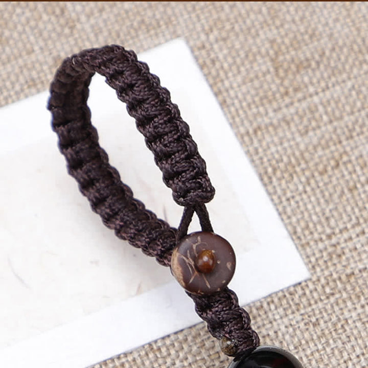 Buddha Stones 黒檀のかわいい猫のグラウンディングピースキーホルダー（手彫り） - image 4