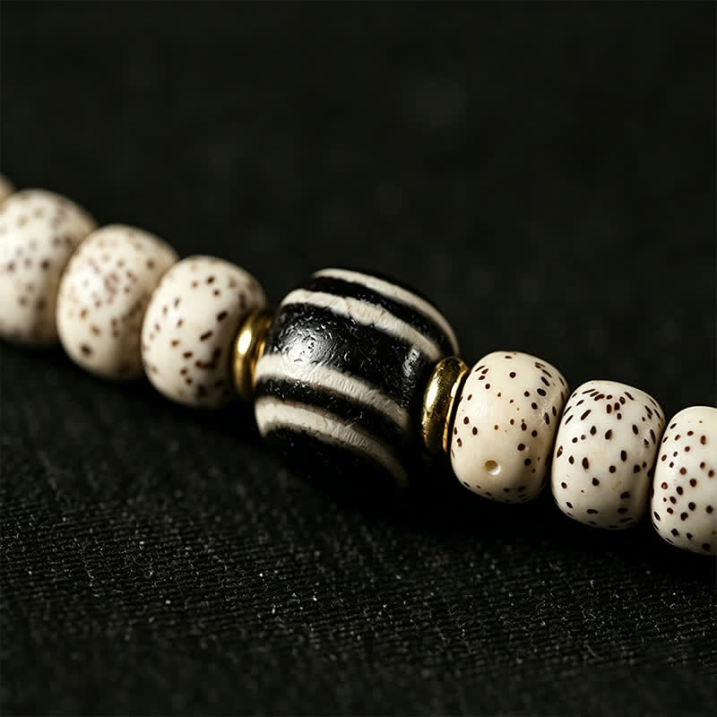 Buddha Stones 星月菩提樹の種子ジービーズ知恵手織りチベット108マーラー数珠 - image 12