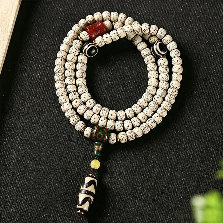 Buddha Stones 星月菩提樹の種子ジービーズ知恵手織りチベット108マーラー数珠 - スタームーン菩提樹の種（知恵♥心の平和） - image 0