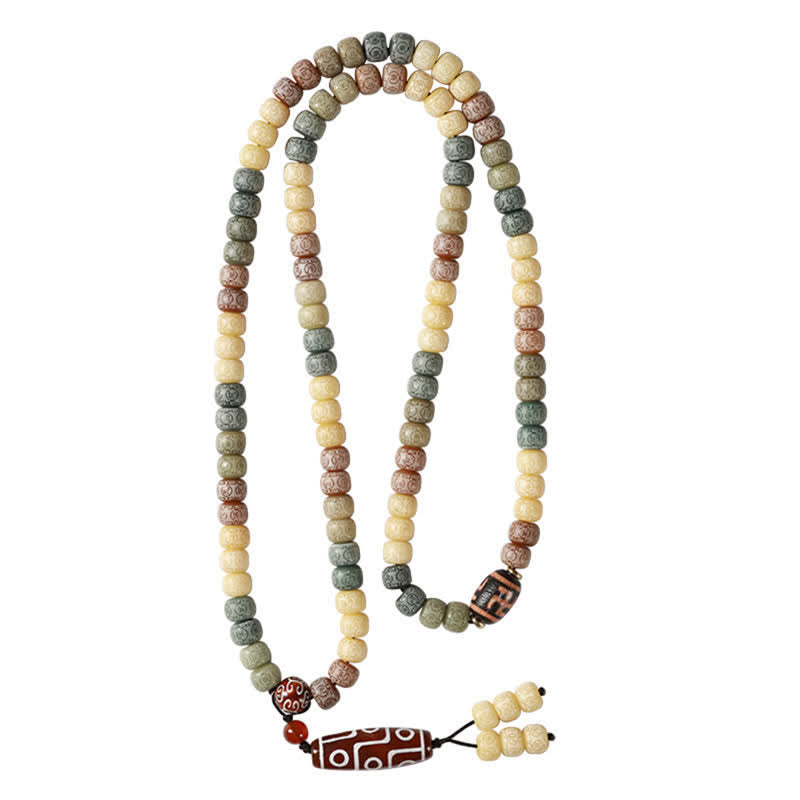 Buddha Stones 菩提樹の種 手織り 平和 ヴィンテージ 108ビーズマーラー数珠 - image 15