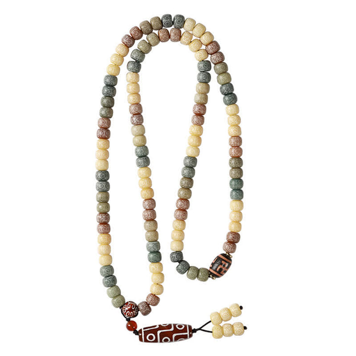 Buddha Stones 菩提樹の種 手織り 平和 ヴィンテージ 108ビーズマーラー数珠 - image 15