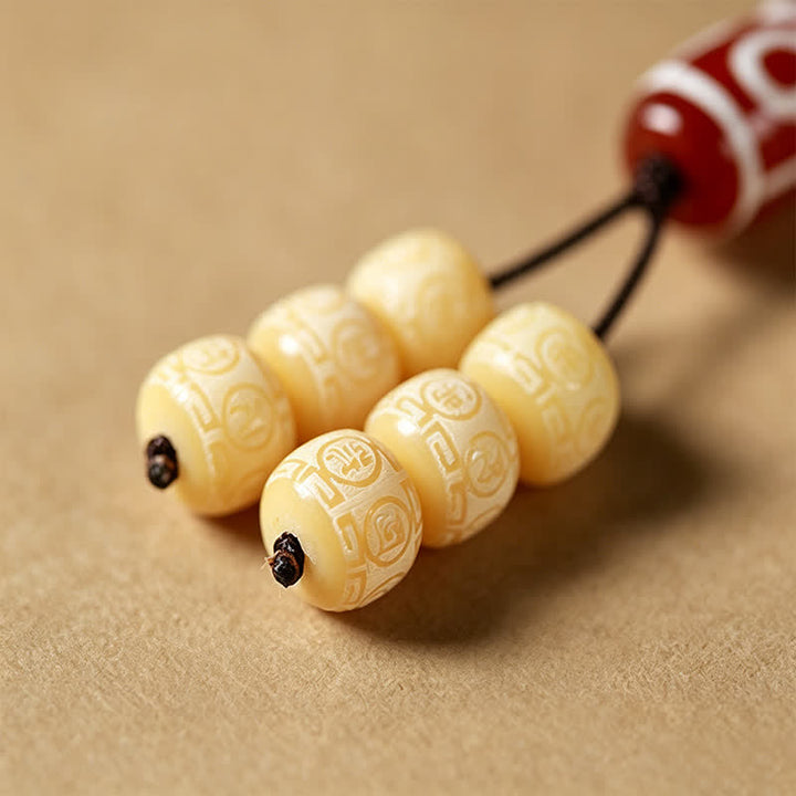 Buddha Stones 菩提樹の種 手織り 平和 ヴィンテージ 108ビーズマーラー数珠 - image 14
